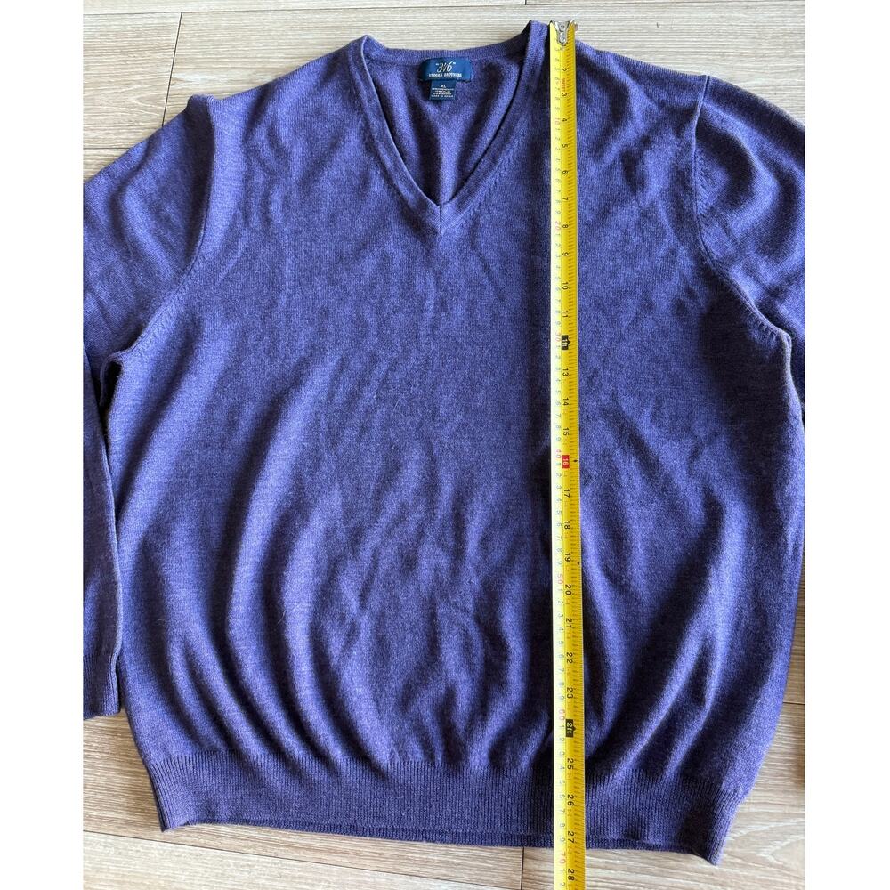 Brooks Brothers 346 Merino Wool Sweater Eggplant V-Neck Pullover Knit XL